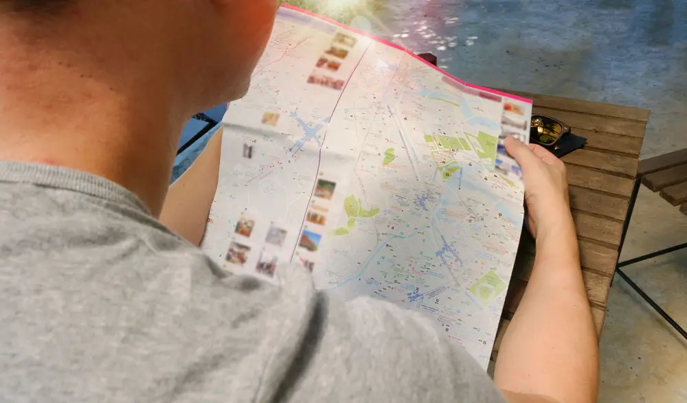 Carte utilisée pour préparer une tournée de prospection