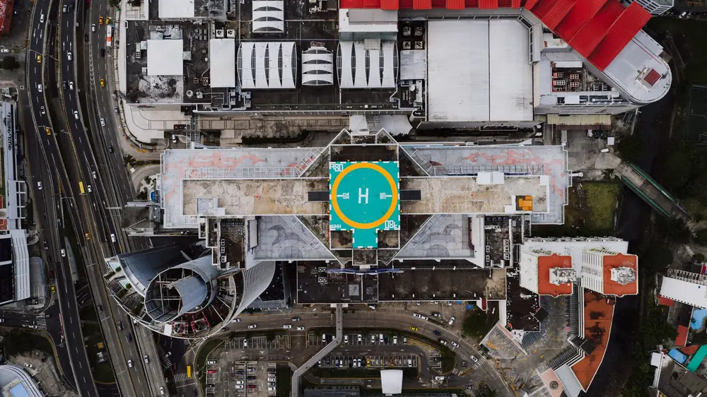Vue aérienne d'un quartier urbain